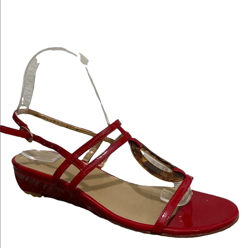 Stuart Weitzman Red Low Wedge 6.5 Turqoise